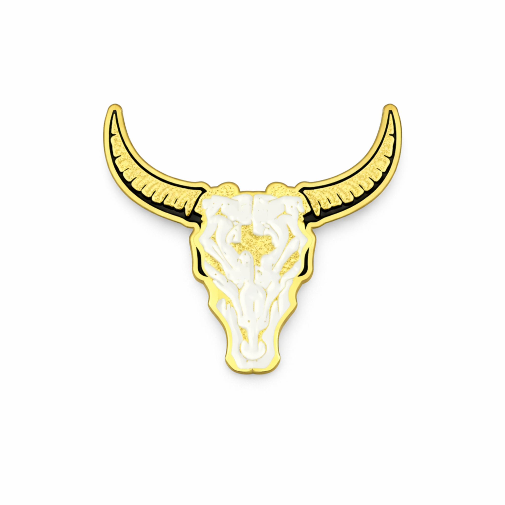 Belico Bull Skull gold metal cap pin para gorra