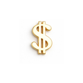 Gold dollar sign on a white background