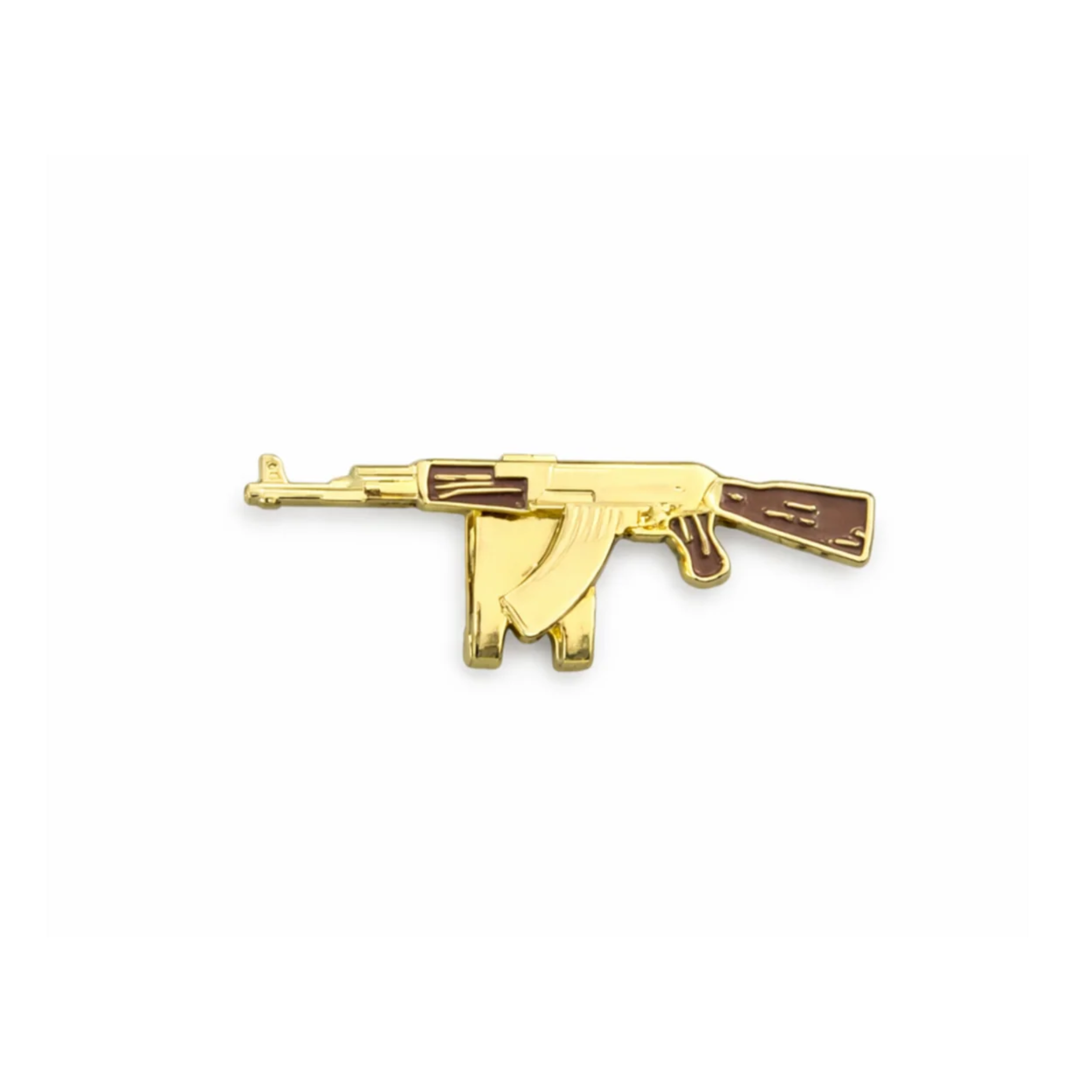Gun Style Gold Enamel Pin