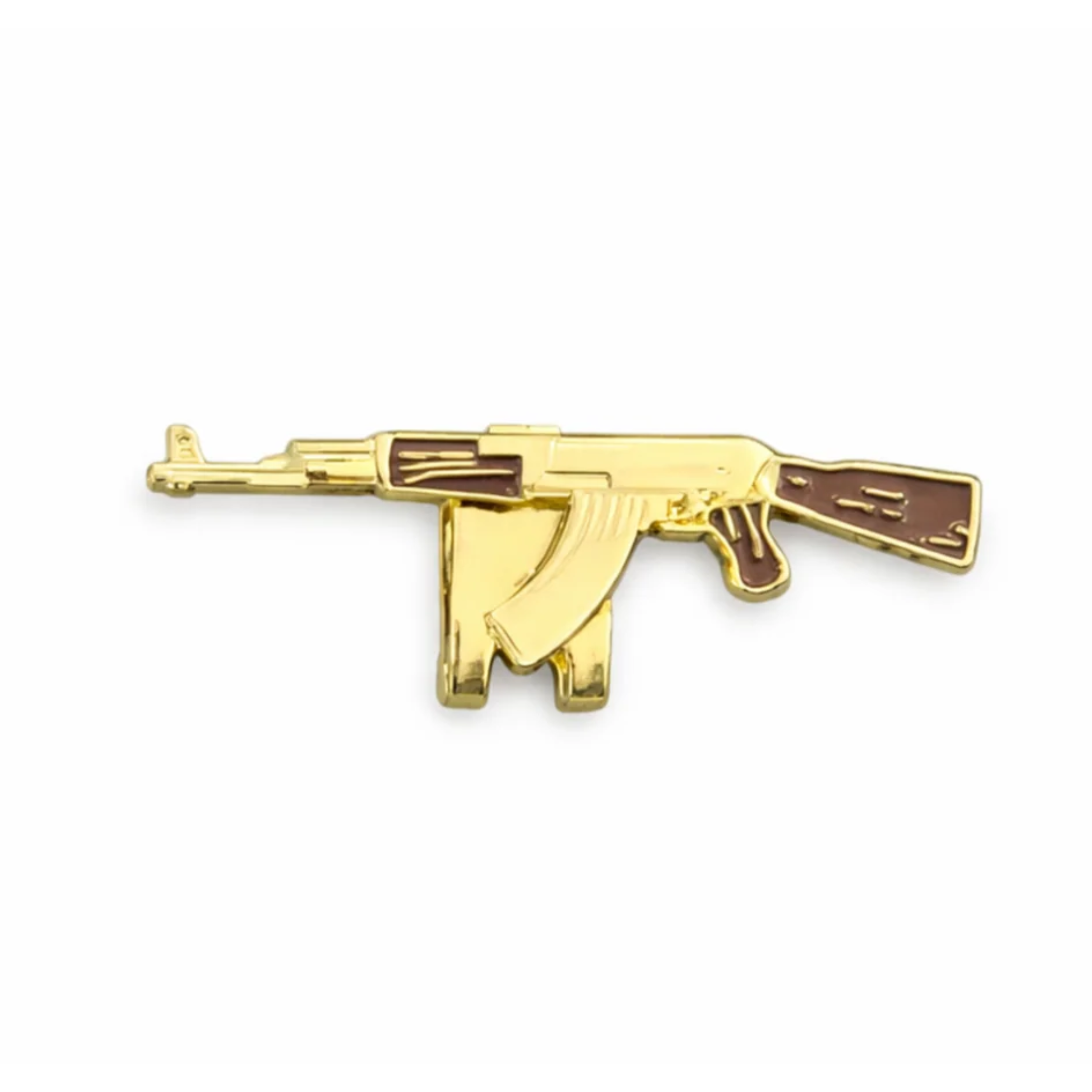 Gun Style Gold Enamel Pin