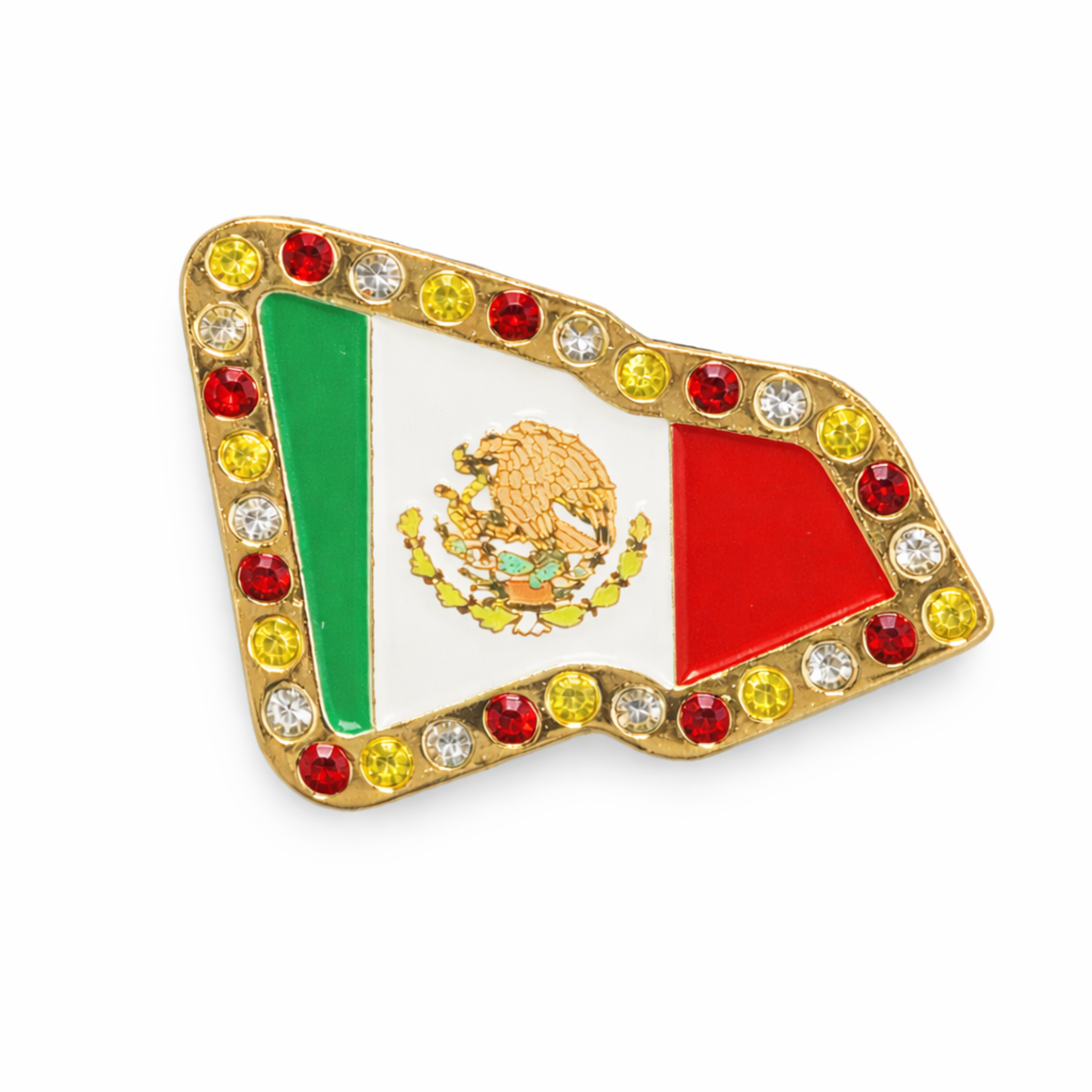 Belico Mexico flag tri color bling metal cap pin para gorra