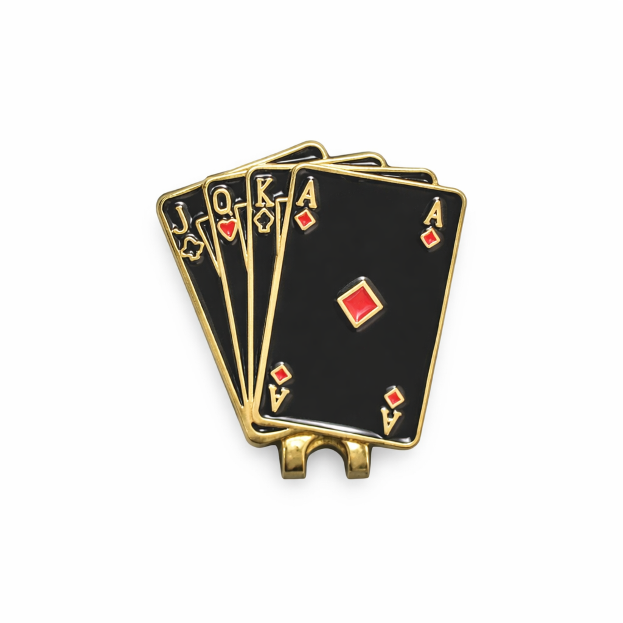 Belico Playing Cards black metal visor cap clip para gorra