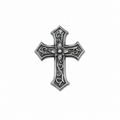 lack cross enamel pin floral scroll design antique silver finish hat pin