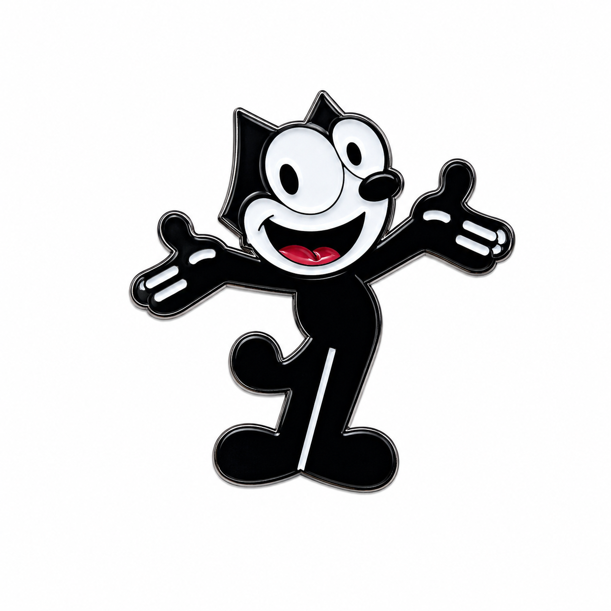 Felix the cat  with black and white design on a white background