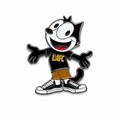 Felix the cat wearing a black shirt with 'LAFC' on a white background