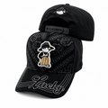 felix the cat black curved bill snapback hat with embroidered design and adjustable closure