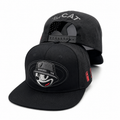 felix the cat snapback hat black flat bill embroidered adjustable cap with felix the cat patch and perforated rear panels