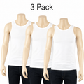 Three white tank tops on mannequins with '3 Pack' text above.