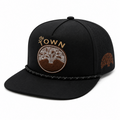 oakland the town flat bill snapback hat with rope black adjustable cap embroidered tree logo