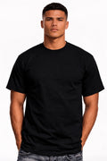 Pro Crux men’s black short sleeve 100% cotton T-shirt front view