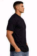 Pro Crux men’s black short sleeve cotton T-shirt side view