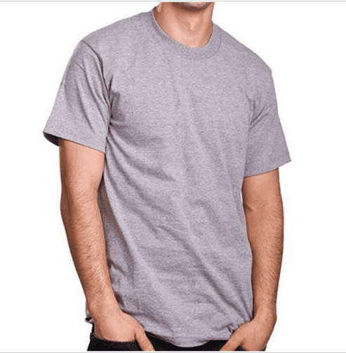Pro Crux men’s gray short sleeve 100% cotton T-shirt front view